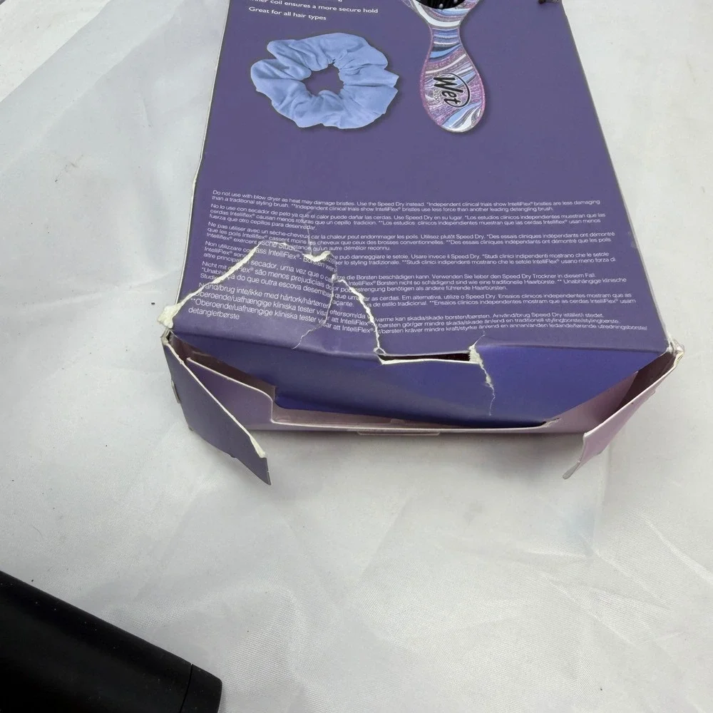Wet Brush Swirl Style Detangle + Style Kit Purple Blue Marble Glitter ZWRSWRLSTL